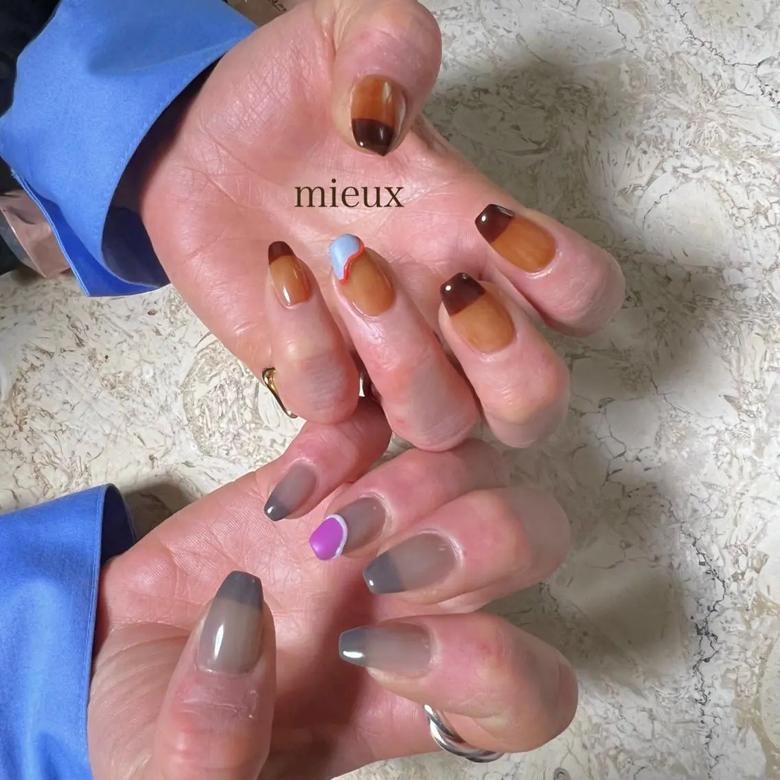 ネイル アートネイル フレンチネイル ジェルネイル 韓国ネイル マットネイル ハンドネイル フットネイル nail salon mieux(ミュー)のマツエク・マツパデザイン