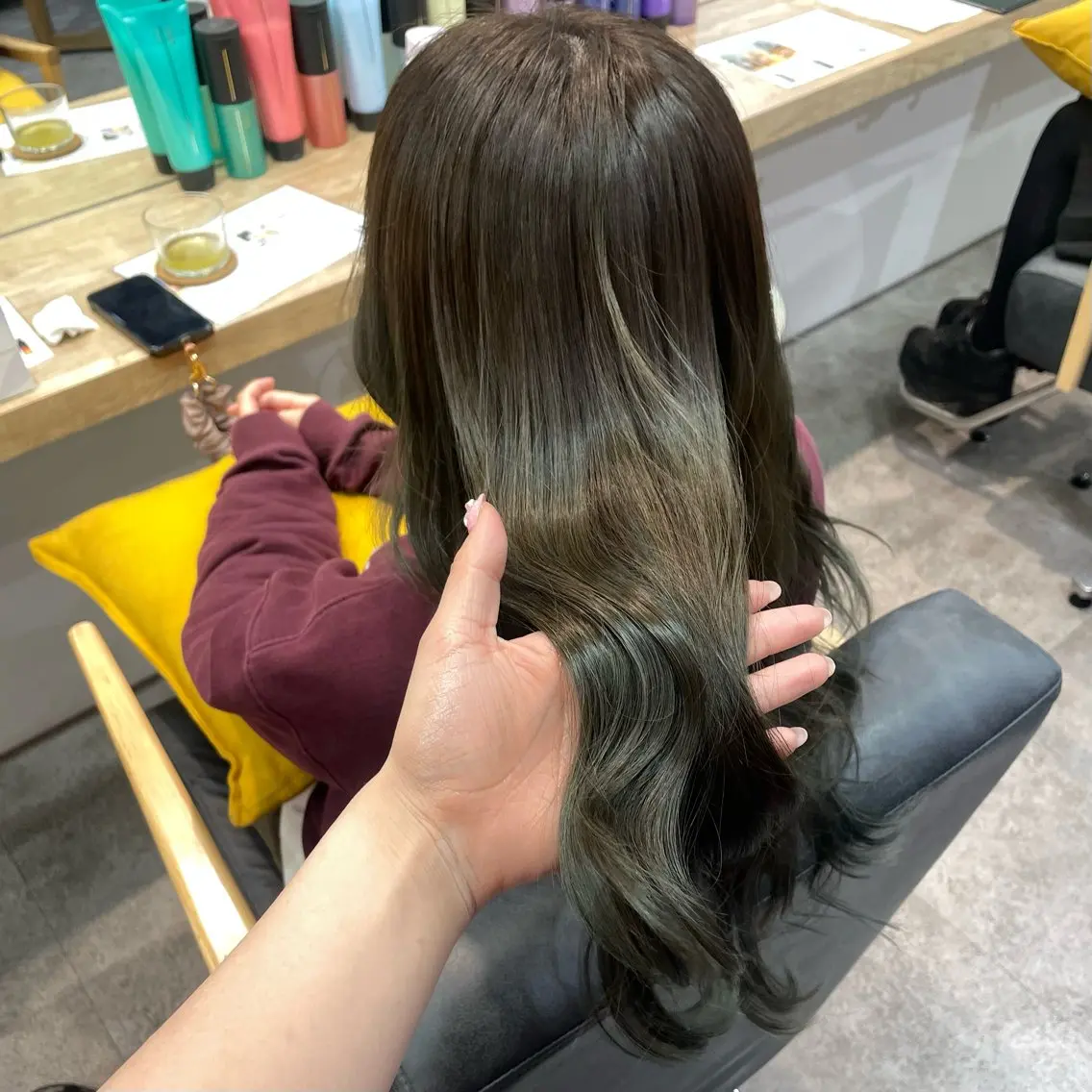 カラー ベージュカラー 透明感カラー オリーブベージュ オリーブカラー ヘアカラー トリートメント 銀座：似合わせカラー オリーブ🫒アレンジのヘアスタイル