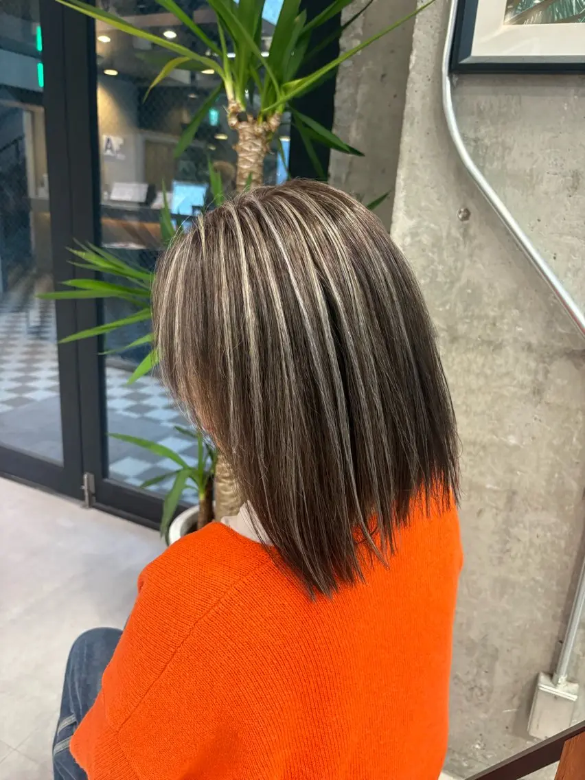ミディアム カラー ヘアカラー ♡ハイライトカラー shinri♡のヘアスタイル