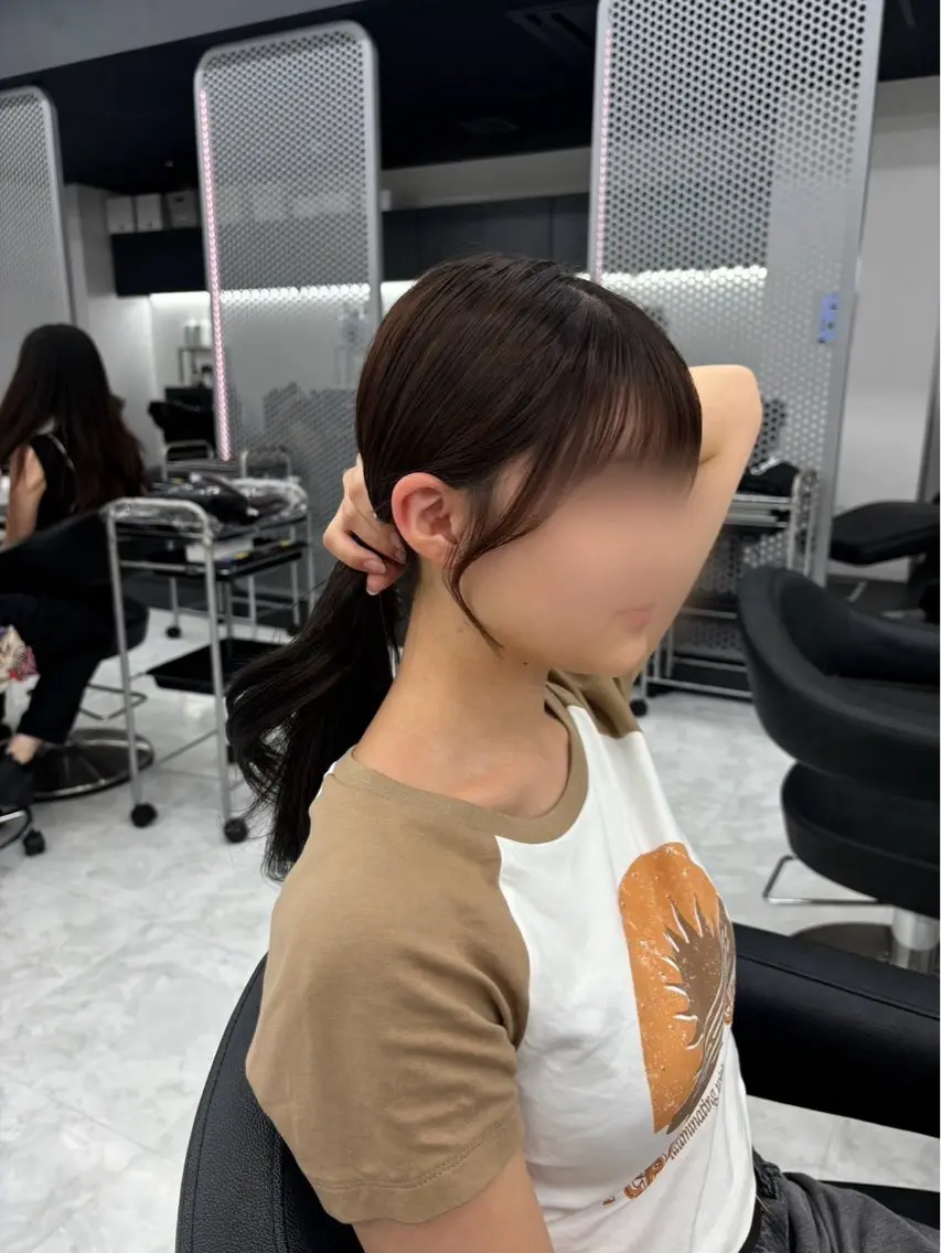セミロング カラー 💖似合わせカラー レイヤー💖縮毛矯正のヘアスタイル