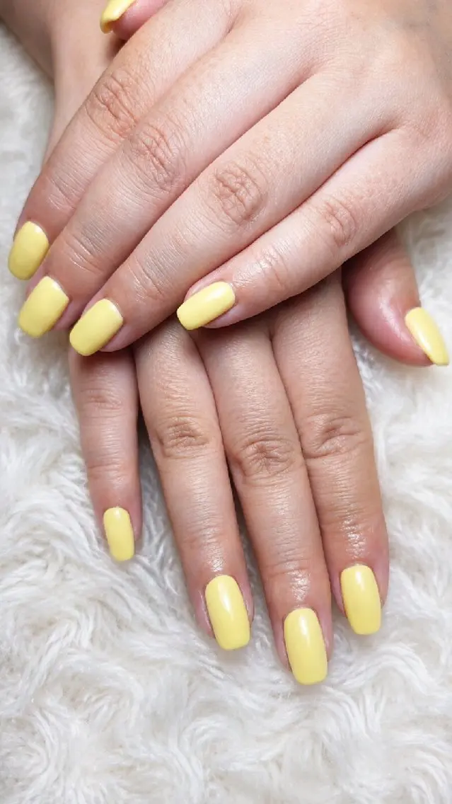 ネイル 黄色 ハンドネイル Whitebase nailのネイルデザイン