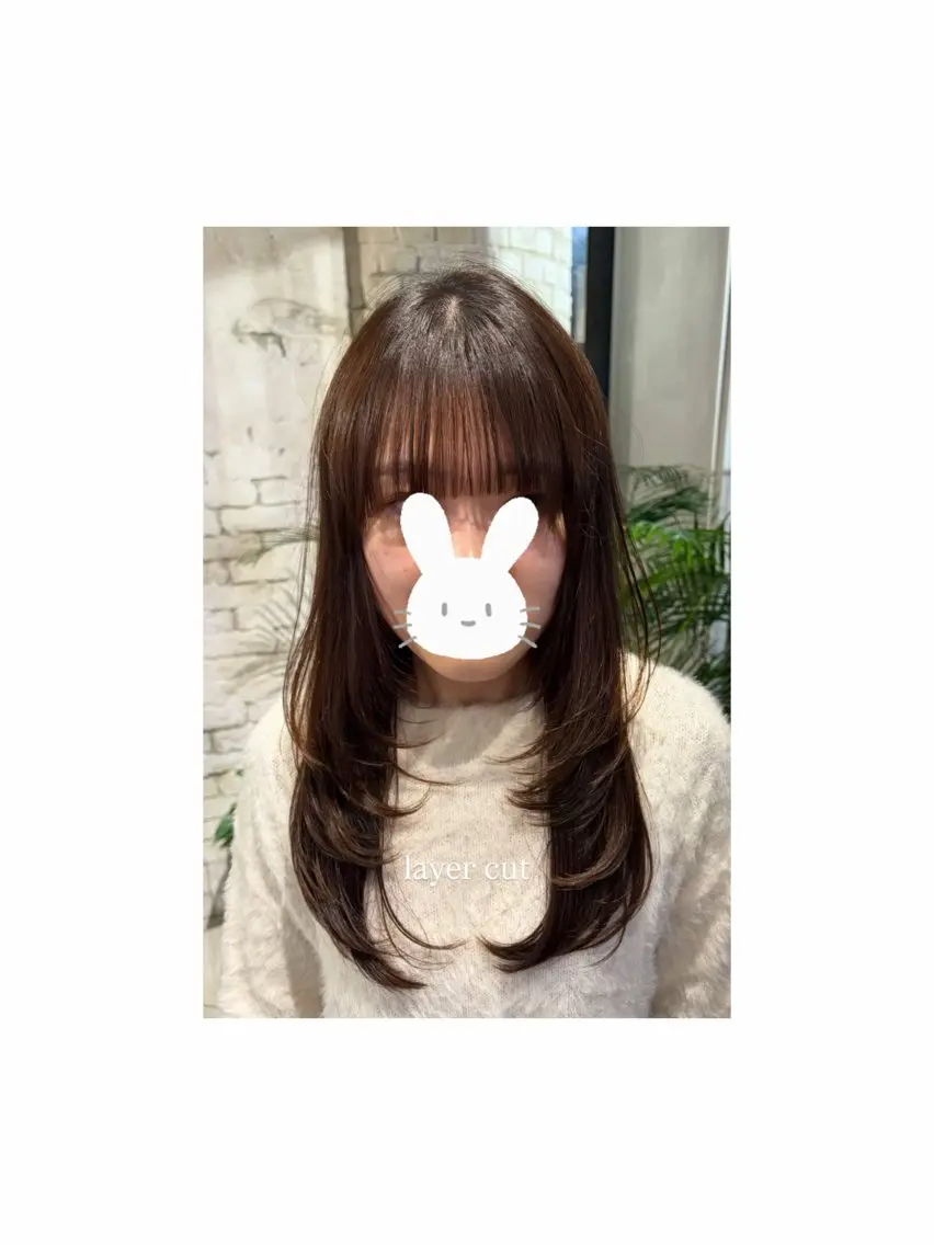 セミロング 顔周りカット 杉崎 朝佳のヘアスタイル