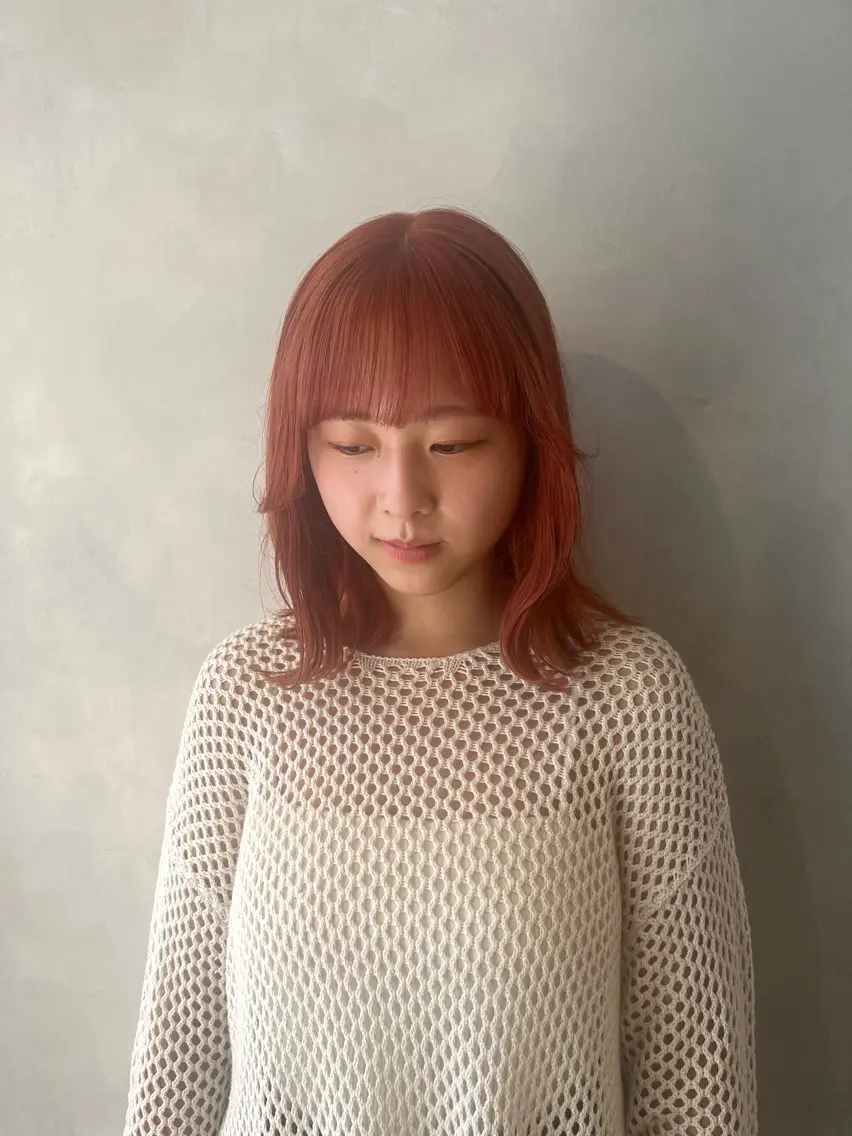 ミディアム ヘアカラー トリートメント ボブ/ベージュ/ パーマ🪿近森ゆいのヘアスタイル