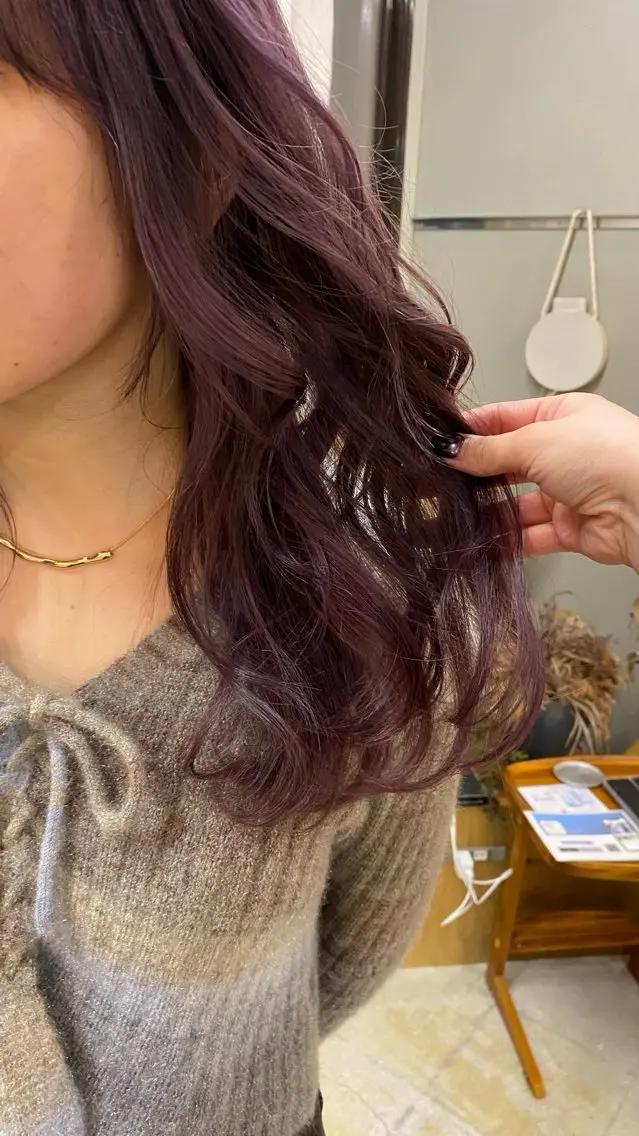 セミロング カラー ブリーチ ラベンダーカラー カット ヘアカラー トリートメント NIKO/名古屋/ 髪質改善/艶髪のヘアスタイル