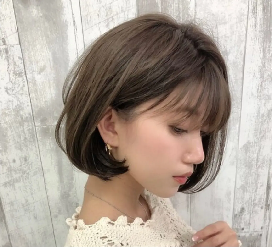 ミディアム ボブ 梶 久菜乃のヘアスタイル