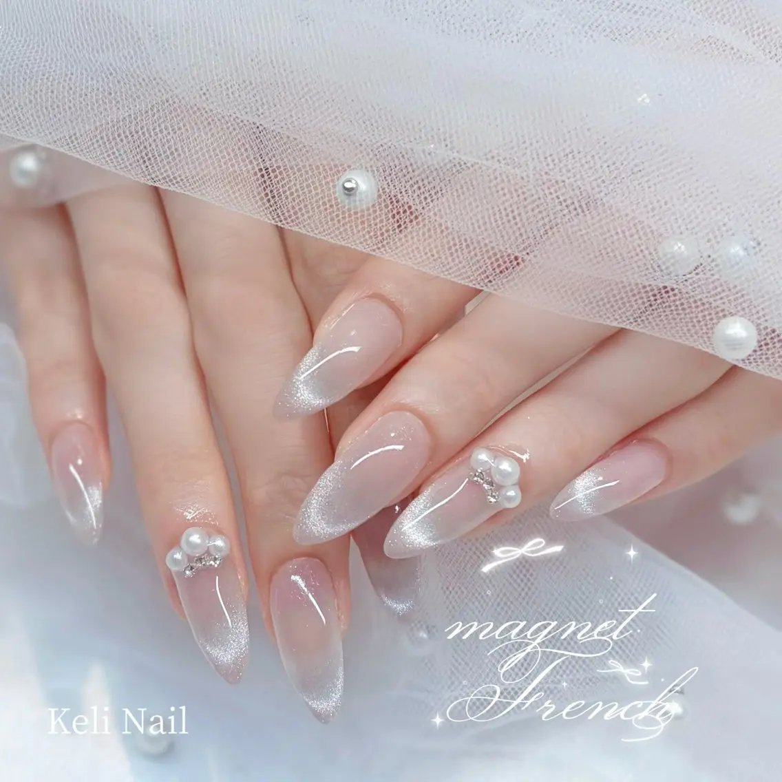 ネイル キラキラネイル マグネットネイル ワンホンネイル ハンドネイル Keli Nail 難波のネイルデザイン