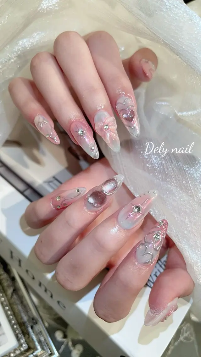 ネイル ガーリー 韓国ネイル シンプルネイル ハンドネイル Dely Nailのネイルデザイン