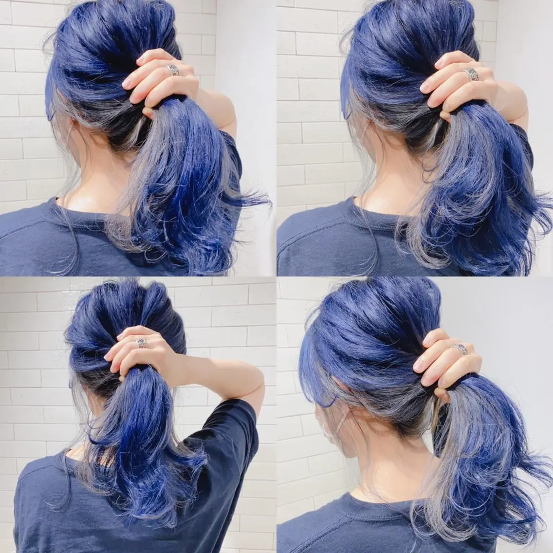セミロング ショートボブ アッシュ ボブ 外国人風カラー ハイライト メンズツイスパ ショートフクヤマシンのヘアスタイル