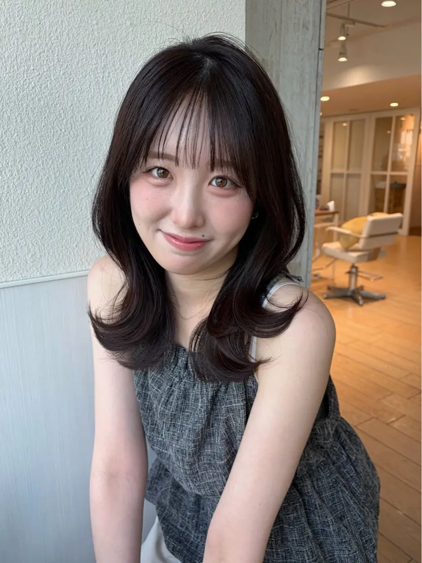 ミディアム ヘアカラー 似合わせカット⌇ヘア セット⌇A i🤍のヘアスタイル