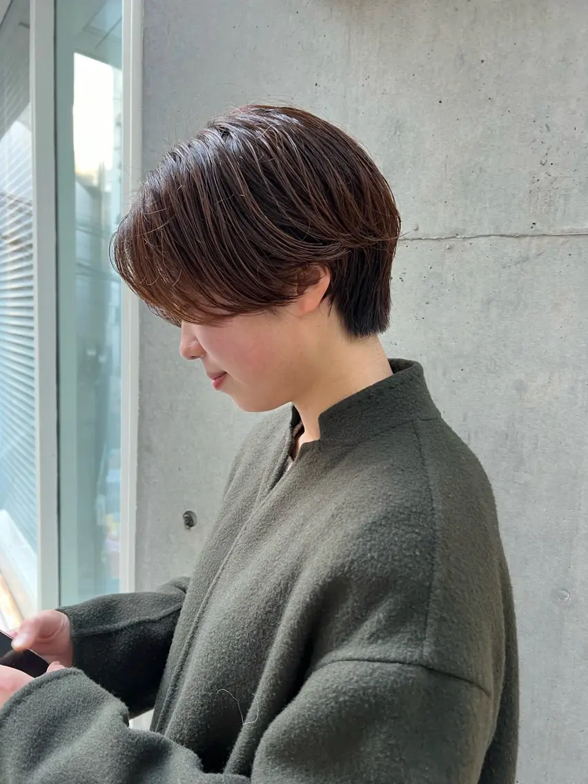 ショート 縮毛矯正ボブ&顔まわ レイヤー♡TOMOEのヘアスタイル