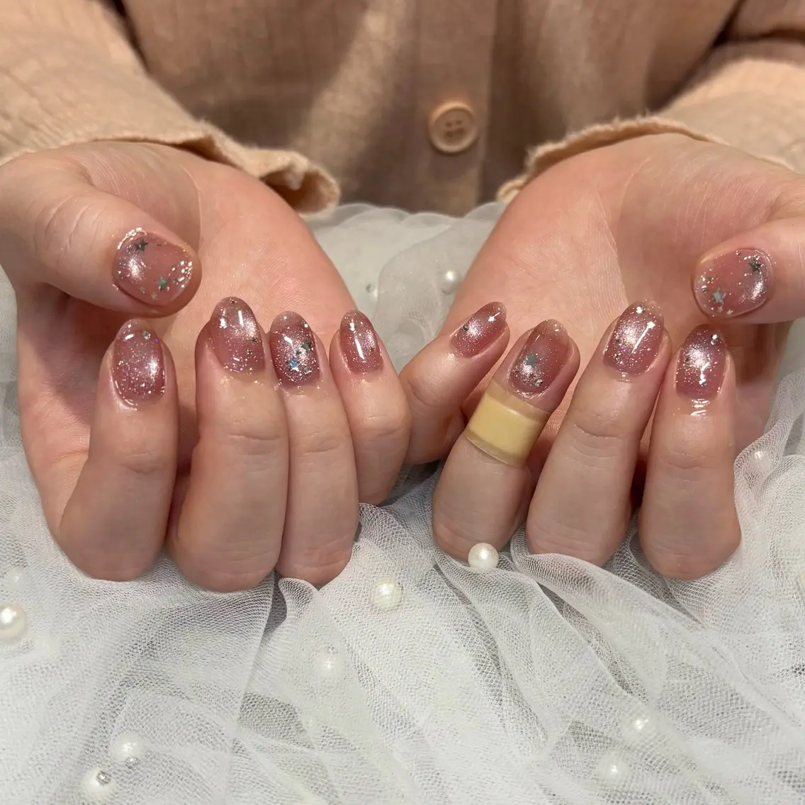 ネイル フラッシュネイル フラッシュマグ ピンク ハンドネイル 荒巻 めいのネイルデザイン