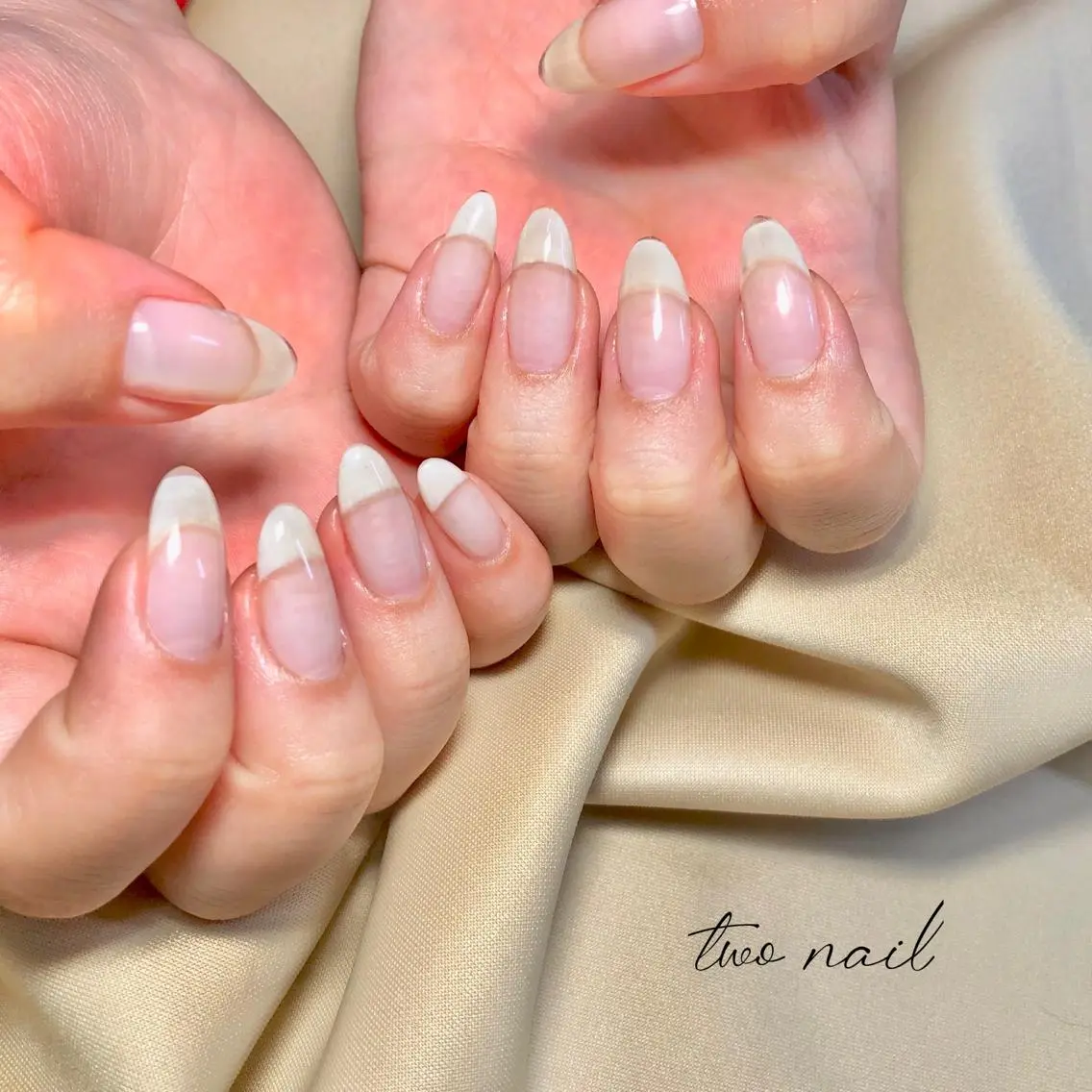 ネイル アートネイル フットネイル ハート ニュアンスネイル ホワイト ハンドネイル two nailのネイルデザイン