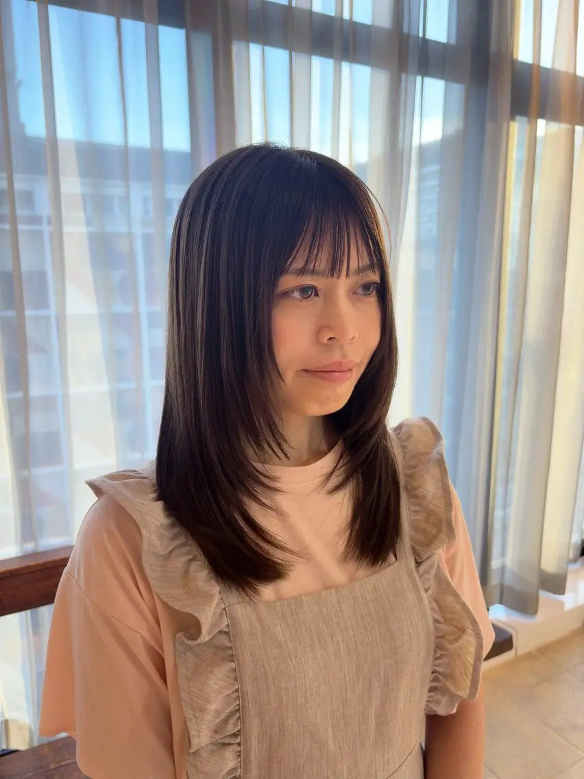 ミディアム カット ヘアカラー ✨艶髪／透明感カラー ミユ💜のヘアスタイル