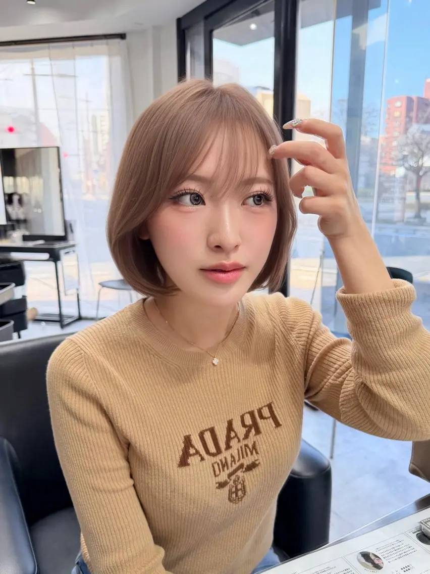 ショート ヘアカラー トリートメント 🖤JIN🖤久留米 ハイトーン 髪質改善のヘアスタイル