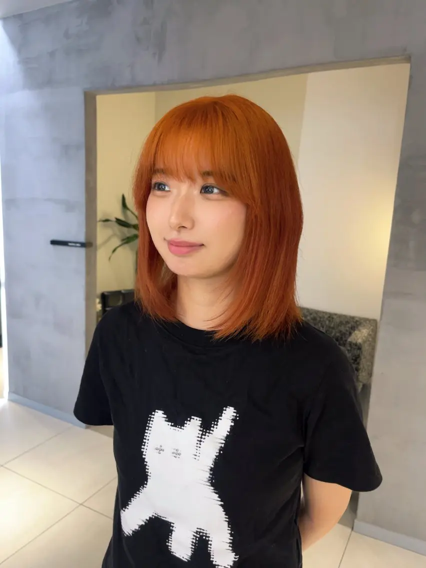 セミロング カット ヘアカラー トリートメント 顔周りレイヤー 髪質改善 / AYUのヘアスタイル