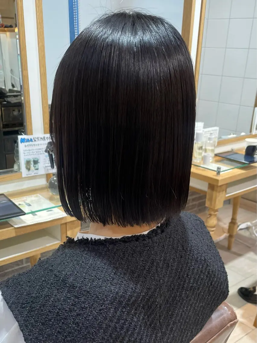ショート パーマ ストレートパーマ カット 縮毛矯正 🍬kanami 🍬ボブ/暖色カラーのヘアスタイル