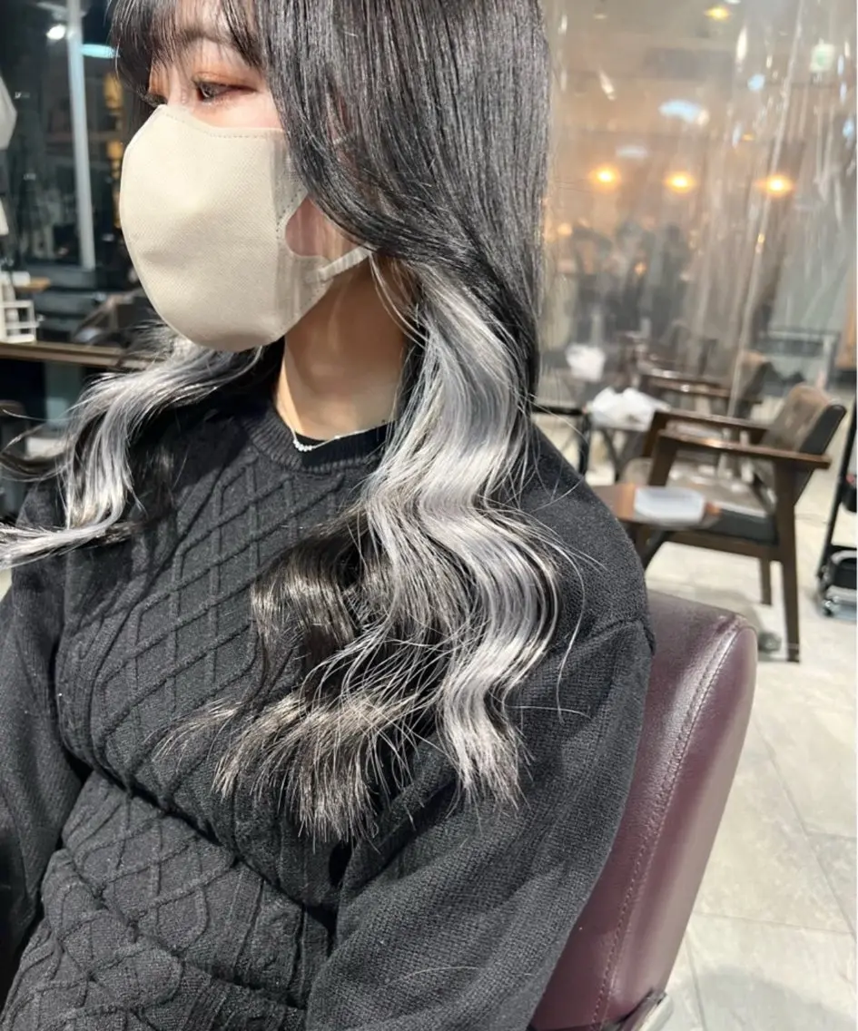 セミロング カラー ヘアカラー トリートメント ヘッドスパ ヘアセット 🌈インナーカラー ‘ショウマ’🌈のヘアスタイル