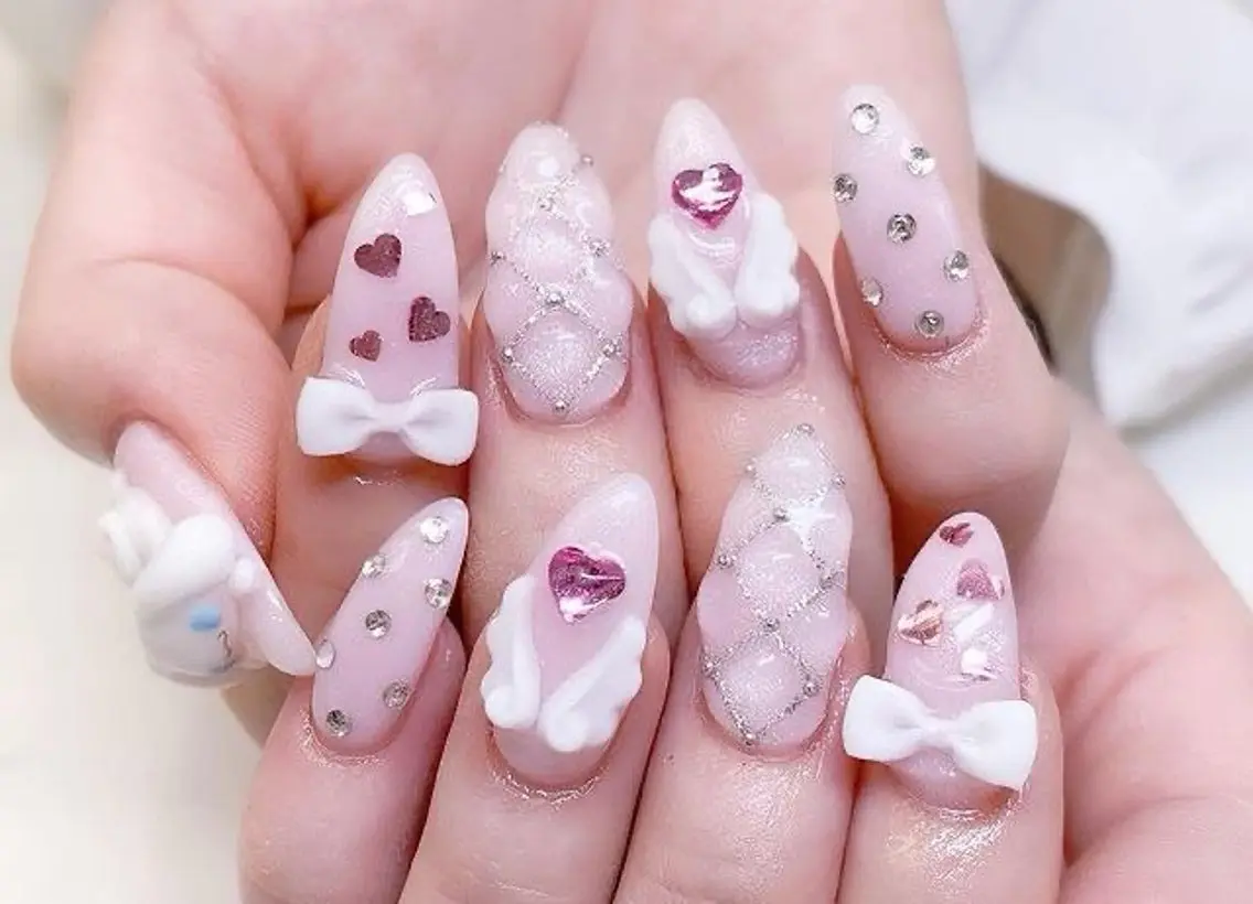 ネイル 長さ出し フレンチネイル グラデーション 卒業式 マグネットネイル MIHANA NAILのネイルデザイン