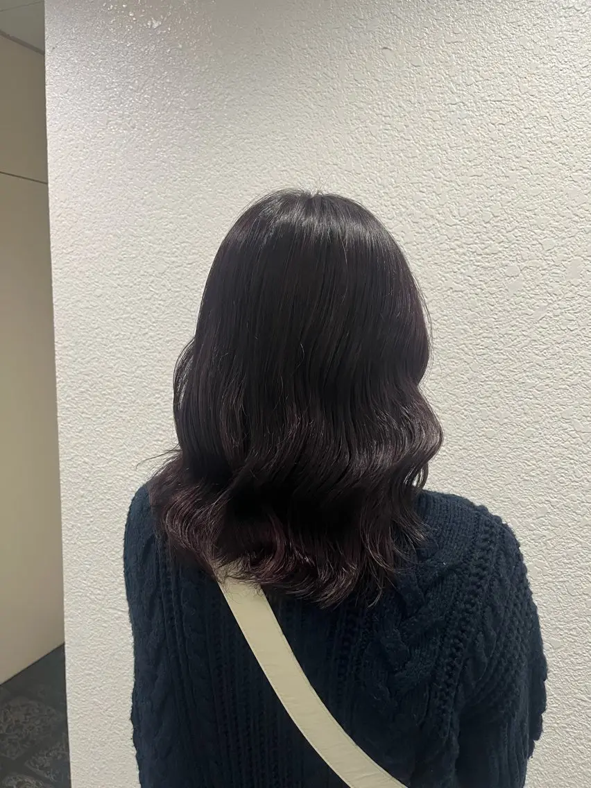 ミディアム カラー 黒髪 ラベンダーカラー ヘアカラー 🎼鈴木 美晴🪽のヘアスタイル