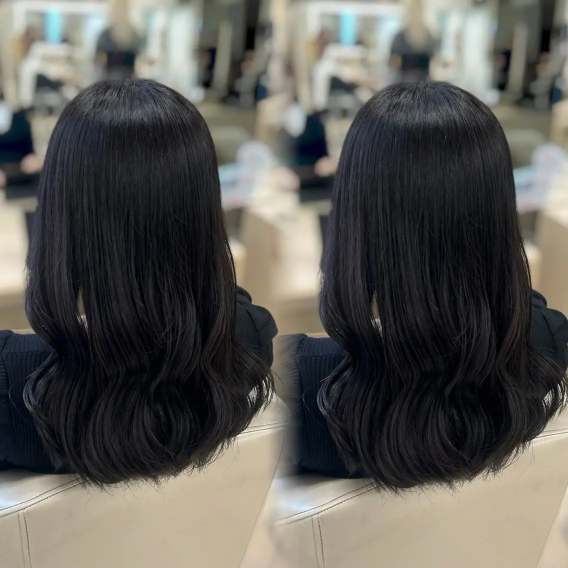 セミロング カラー ブリーチ カット ヘアカラー ベージュ/つや髪/ レイヤー／ゆいなのヘアスタイル