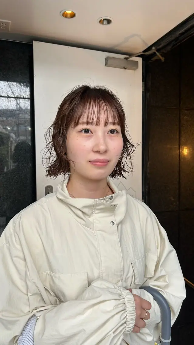 ショート カラー パーマ ボブ トリートメント ニュアンスパーマ カット ヘアカラー パーマ トリートメント 🌿ボブ パーマ高橋啓太🌿のヘアスタイル