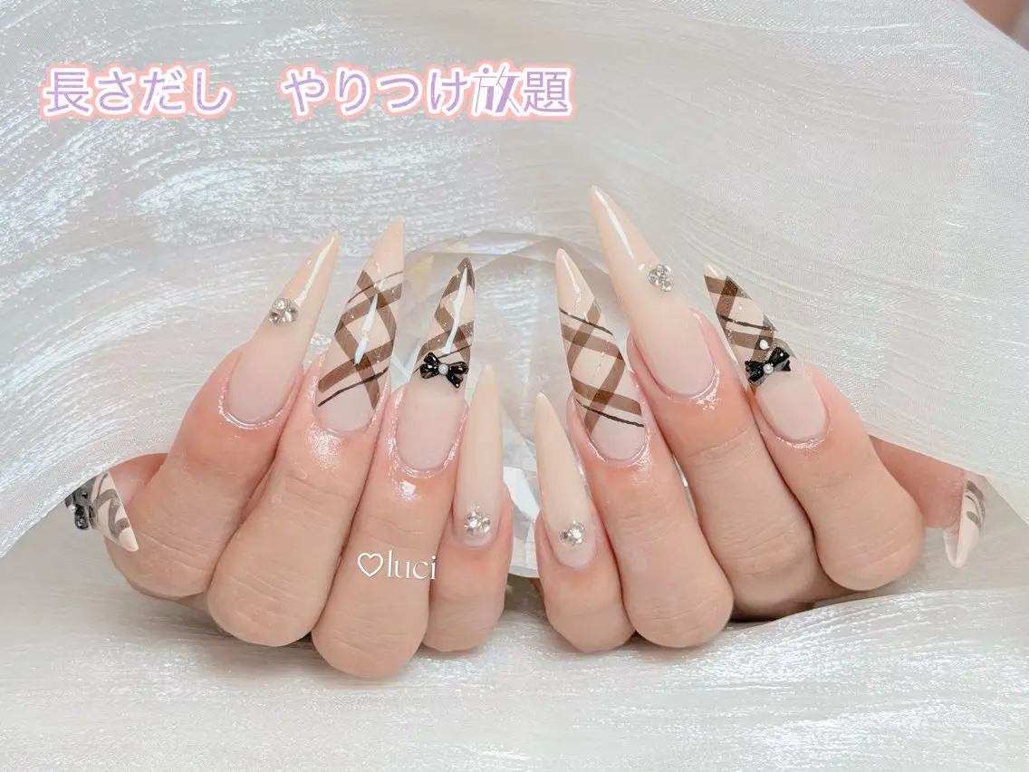ネイル ジェルネイル 韓国ネイル ロングネイル 持ち込み パラジェル ハンドネイル Luci Nail Shinokuboのネイルデザイン