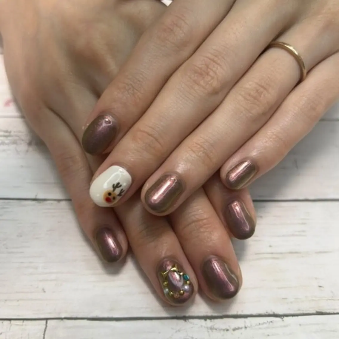 ネイル アートネイル 冬ネイル クリスマス ハンドネイル I'S nail 佐野のネイルデザイン