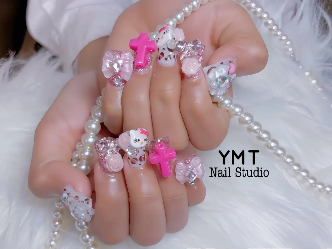 ネイル 長さ出し フットネイル ジェルネイル 韓国ネイル マグネットネイル ハンドネイル YMT NailStudioのネイルデザイン