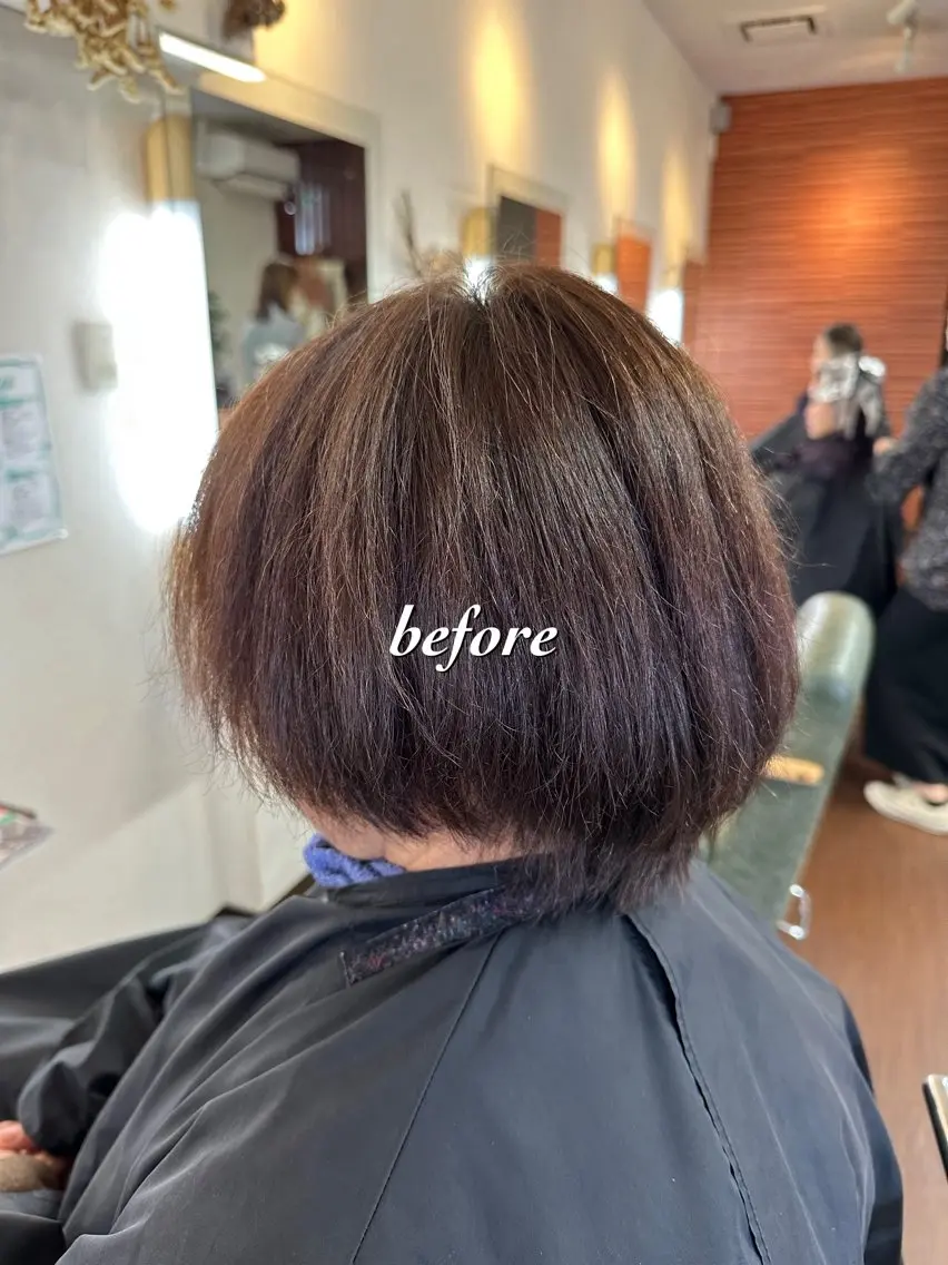 ショート カラー パーマ ショートヘア ストレートパーマ カット ヘアカラー 💜推しインナー カラー/菊池柊真💜のヘアスタイル