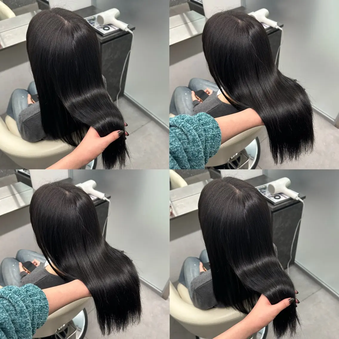 ミディアム カラー 韓国風ヘア 小顔カット カット ヘアカラー トリートメント 江坂トレンド韓国風 髪質改善shinoのヘアスタイル