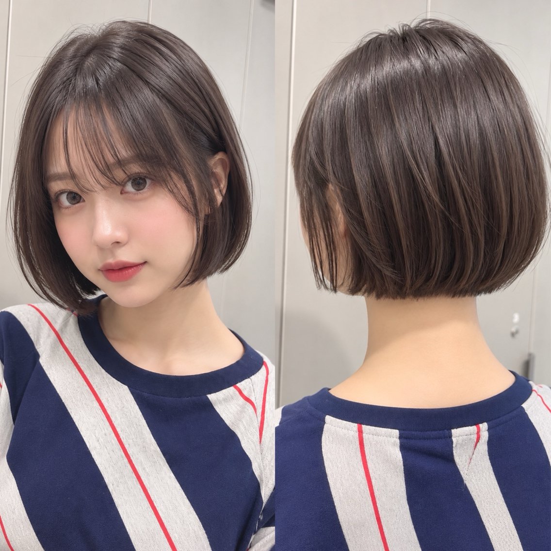 ミディアム ボブ 韓国風ヘア 小顔カット カット ヘアカラー トリートメント 💖ボブ/縮毛矯正/ 艶髪/みそら💖のヘアスタイル