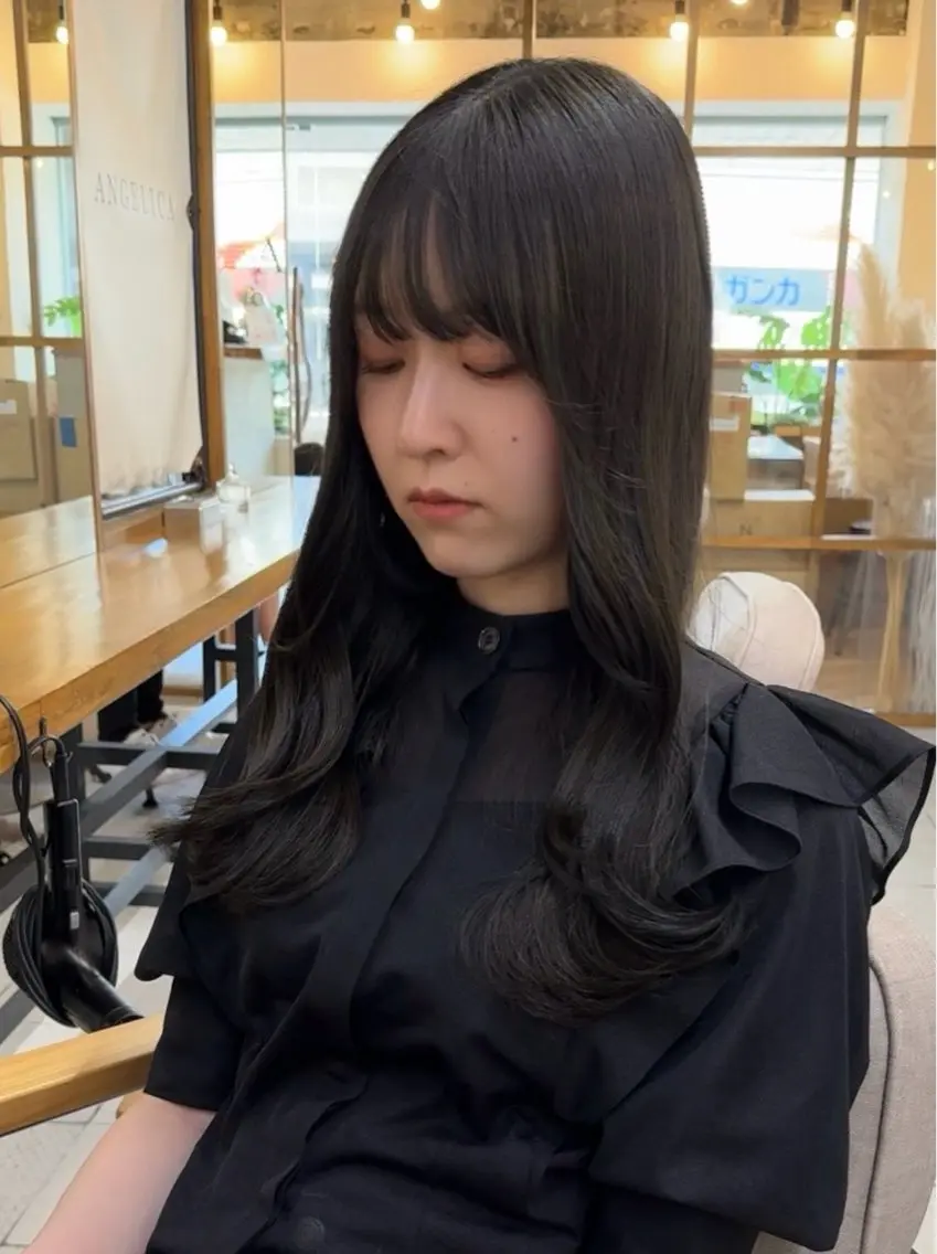 ロング カラー ヘアアレンジ 透明感カラー ハッシュカット 韓国風ヘア レイヤーカット カット ヘアカラー トリートメント 韓国レイヤーカット★ 小林大樹のヘアスタイル