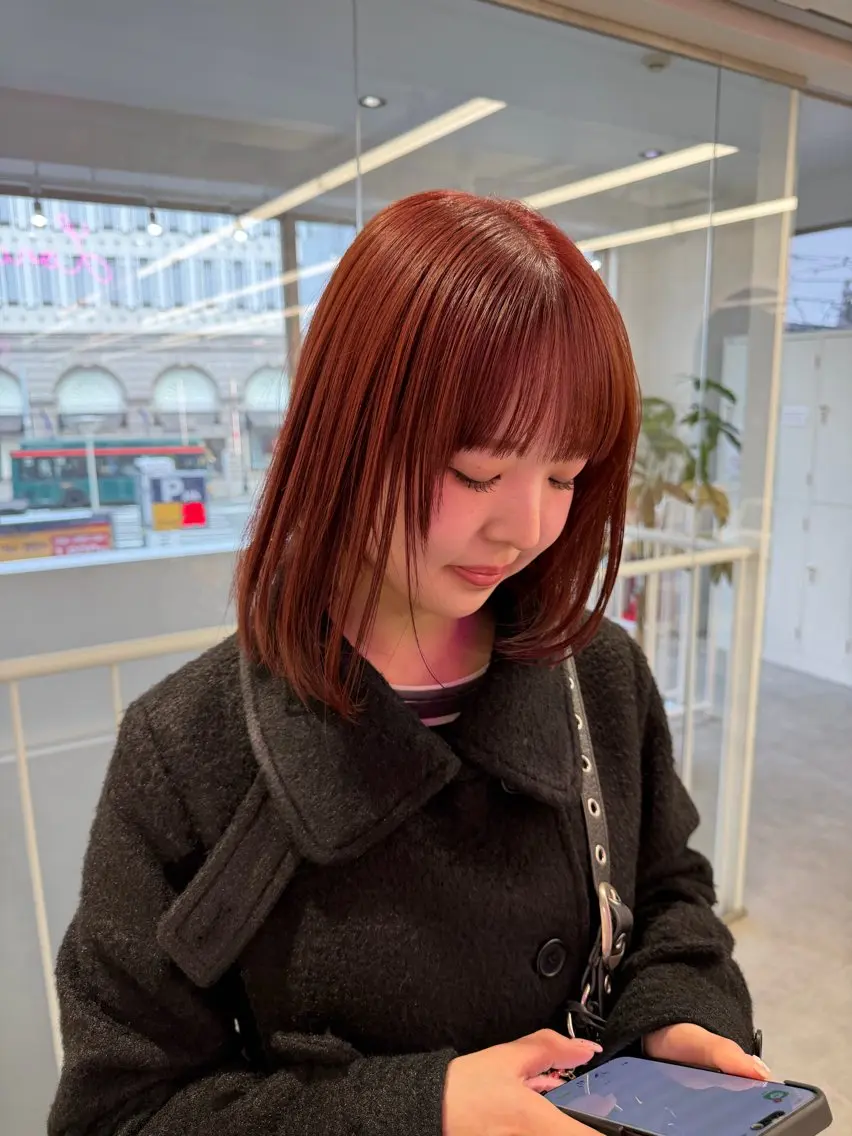 セミロング カラー レイヤー＆カラー 人気美容師倉崎涼のヘアスタイル