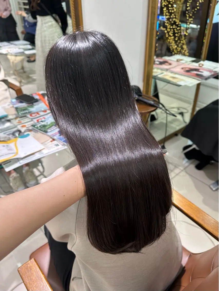 【大人気メニュー⟡.·】ワンカラー＋髪質改善パールプラチナトリートメント＋炭酸ヘッドスパ🫧の写真