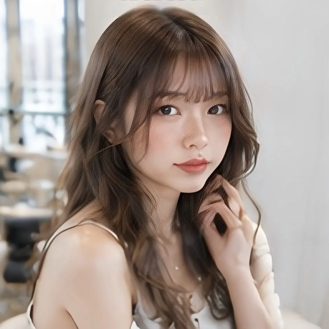 ロング カット レイヤー/顔まわり /縮毛矯正/おばかんのヘアスタイル
