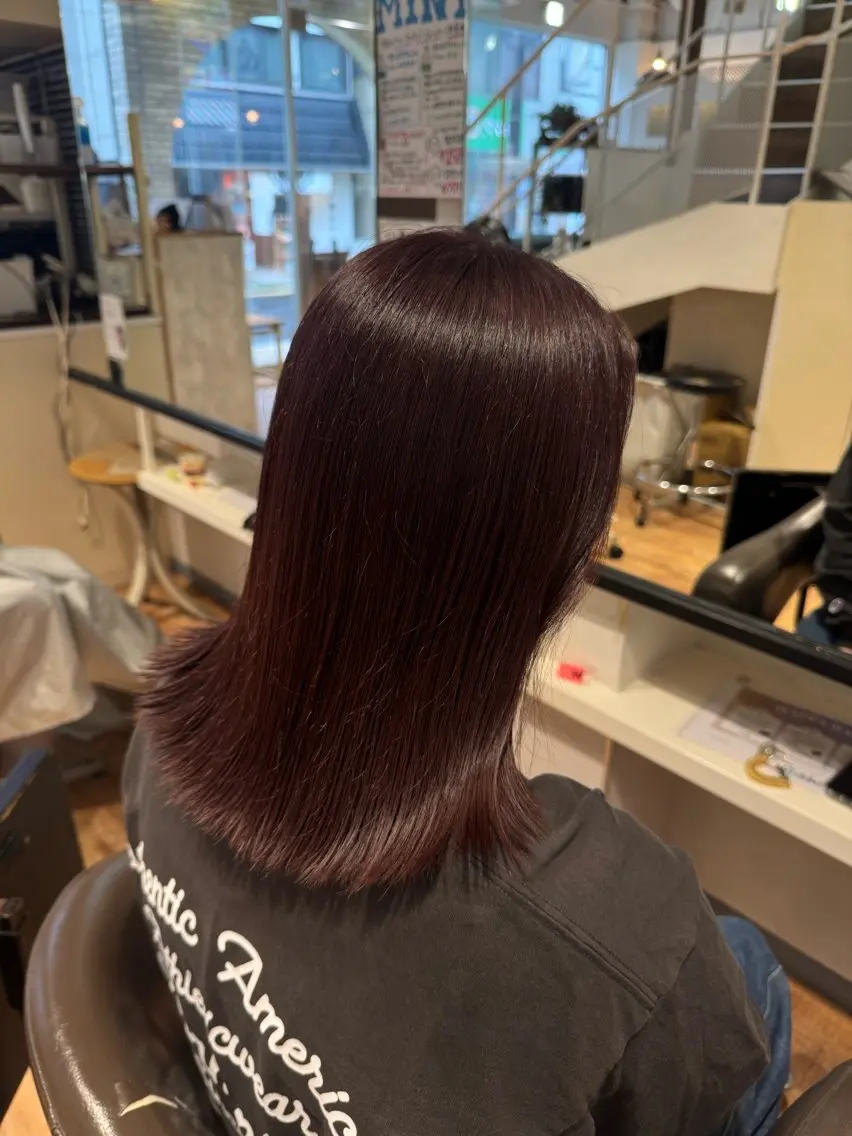 ミディアム カラー レッドカラー カット ヘアカラー トリートメント hip's eyes SHUNのヘアスタイル