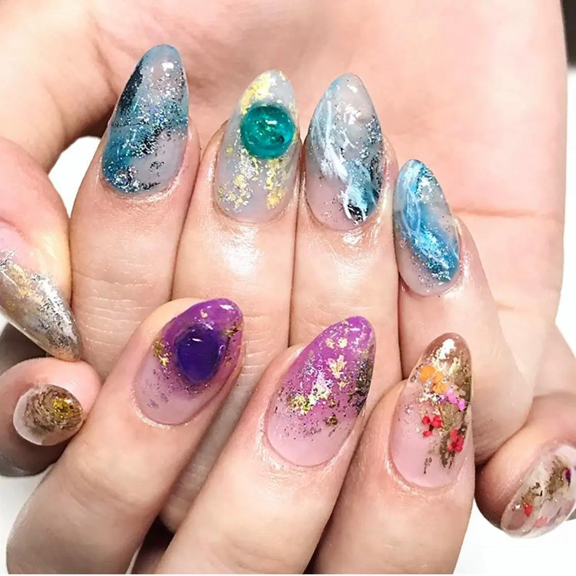 ネイル ジェルネイル スカルプネイル 渋谷/チップ長さ出し 👑アプレgel-xのネイルデザイン