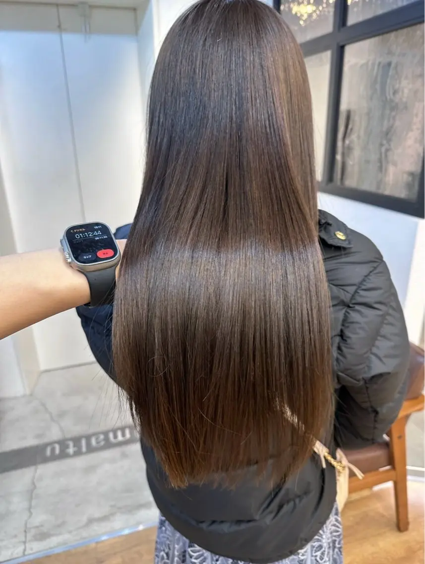 ロング 髪質改善 トリートメント SNS撮影用 髪質改善モデル募集のヘアスタイル