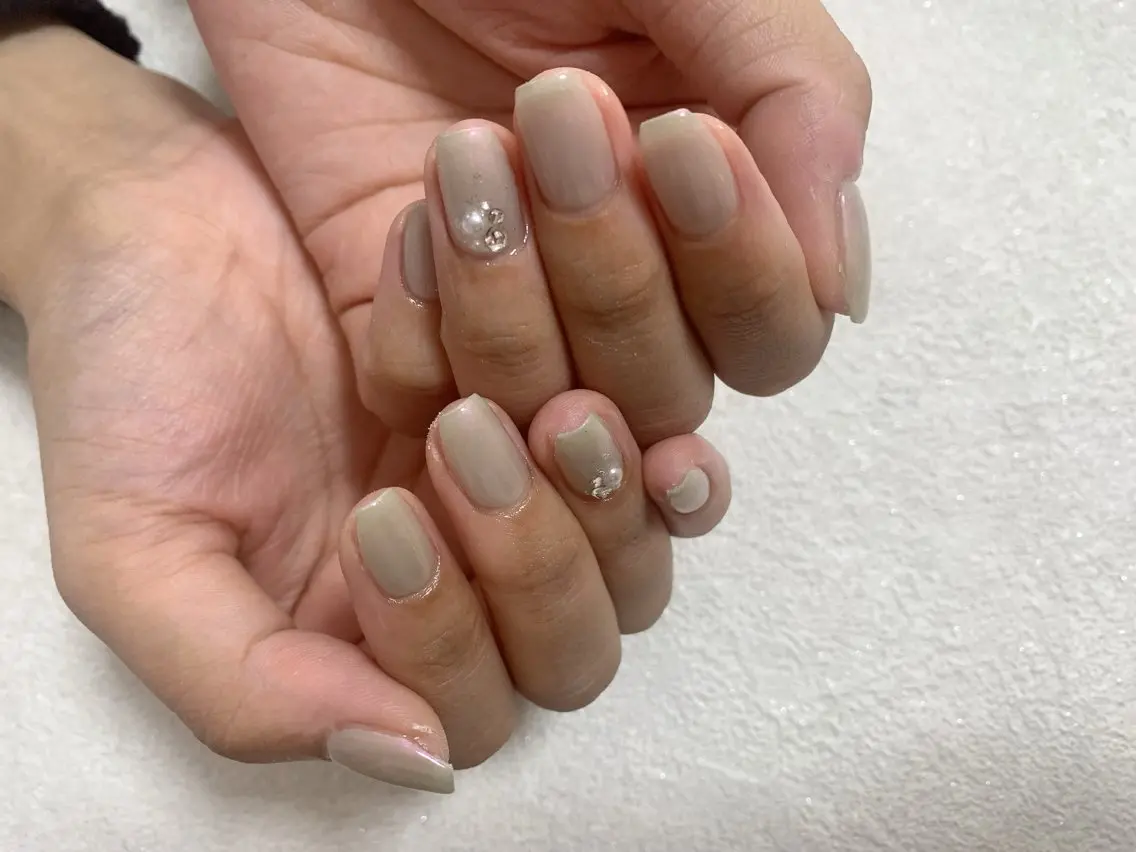 ネイル ジェルネイル 韓国ネイル メンズネイル ワンカラーネイル パラジェル kiki nail たまプラーザのネイルデザイン