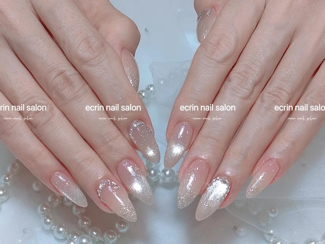 ネイル ジェルネイル グラデーション キラキラネイル マグネットネイル パラジェル ハンドネイル ハンドケア ecrin nail 錦糸町(るい)のネイルデザイン