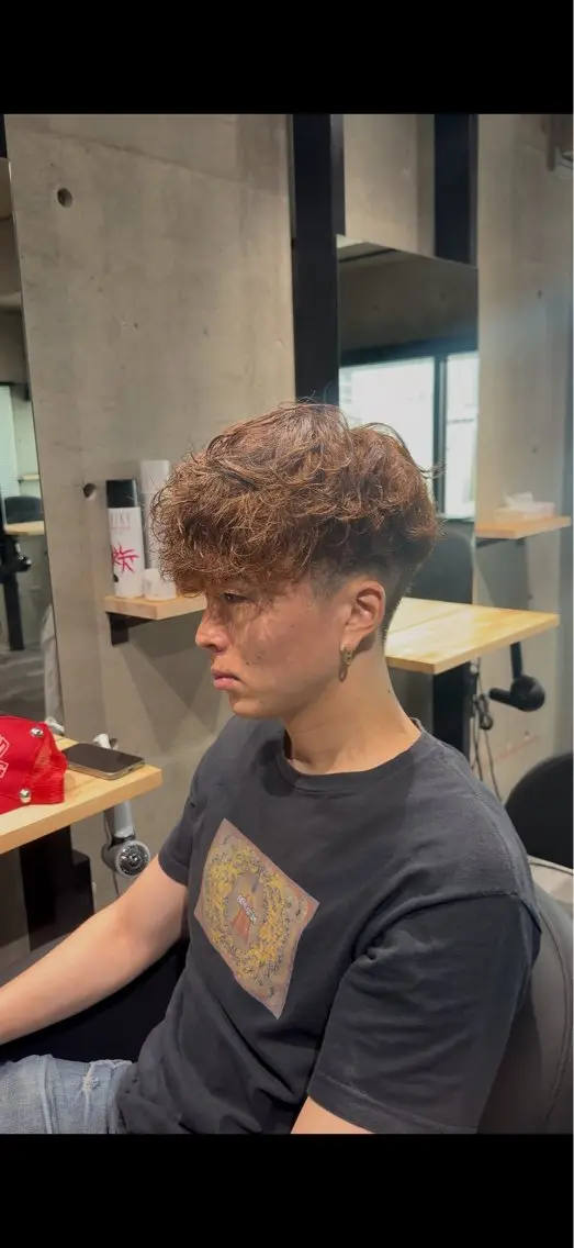 パーマ メンズ スペインカール カット パーマ 心斎橋メンズパーマ 颯太【Arca】のヘアスタイル