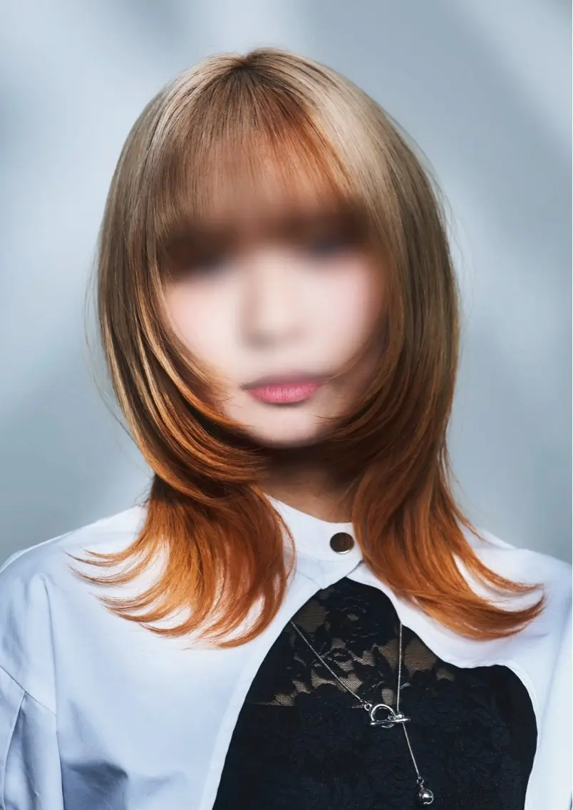 ミディアム 顔まわりレイヤー レイヤーカット 河端 春綺のヘアスタイル