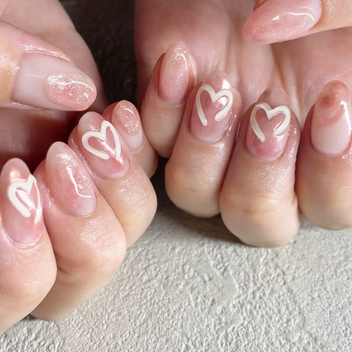 ネイル アートネイル ニュアンスネイル 冬ネイル ハンドネイル 山田 貴子のネイルデザイン