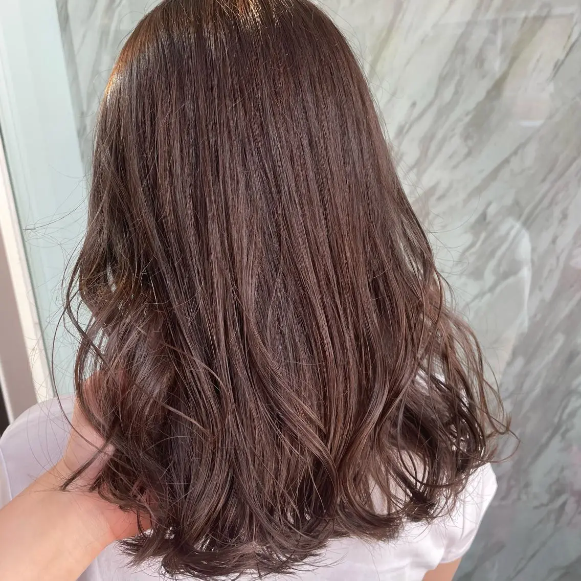 セミロング カラー パーマモデル募集🌈 森脇帆南のヘアスタイル