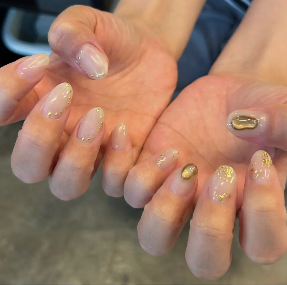 ネイル ゴールド ハンドネイル NYAN NAILのネイルデザイン