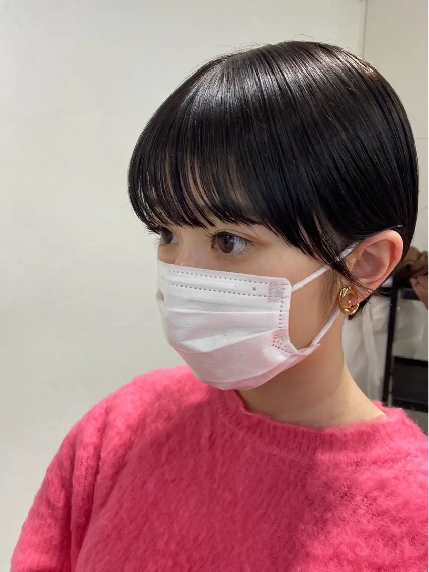ショート カラー パーマ ヘアアレンジ 髪質改善ストレート 韓国風レイヤー池袋のヘアスタイル