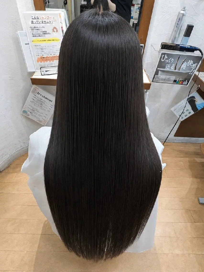ロング 縮毛矯正/ワンカラー モデル募集🫧田村のヘアスタイル