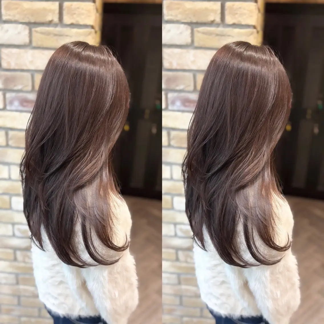 セミロング カット ヘアカラー トリートメント 🎀レイヤーカット 光沢カラー🎀飯田のヘアスタイル