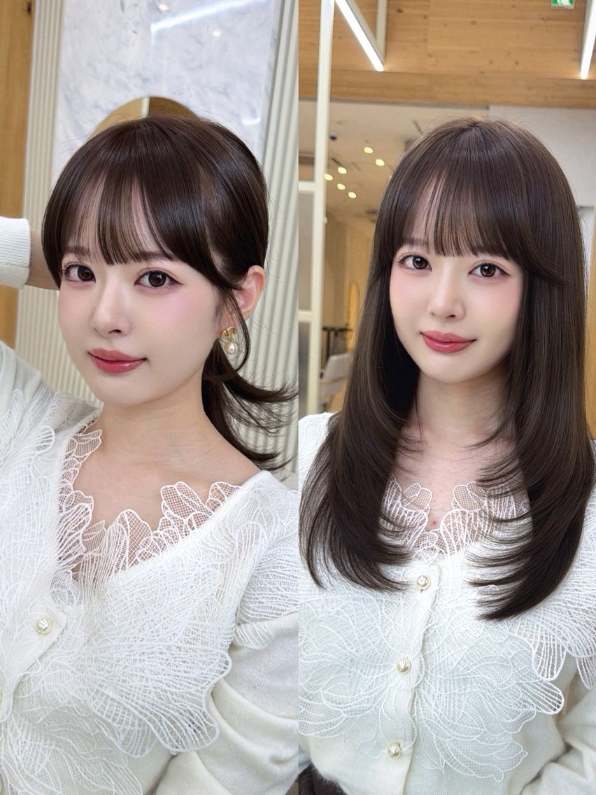 セミロング カット ヘアカラー トリートメント 顔周り/レイヤー/ 前髪/TAKUのヘアスタイル
