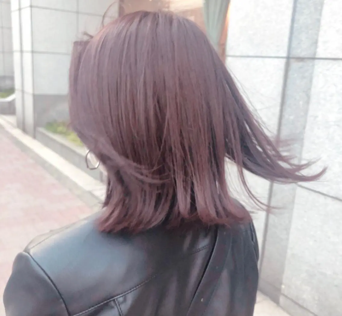 ミディアム カラー ピンクカラー バイオレットカラー ボブ 銀座◎ショートヘア kogaのヘアスタイル